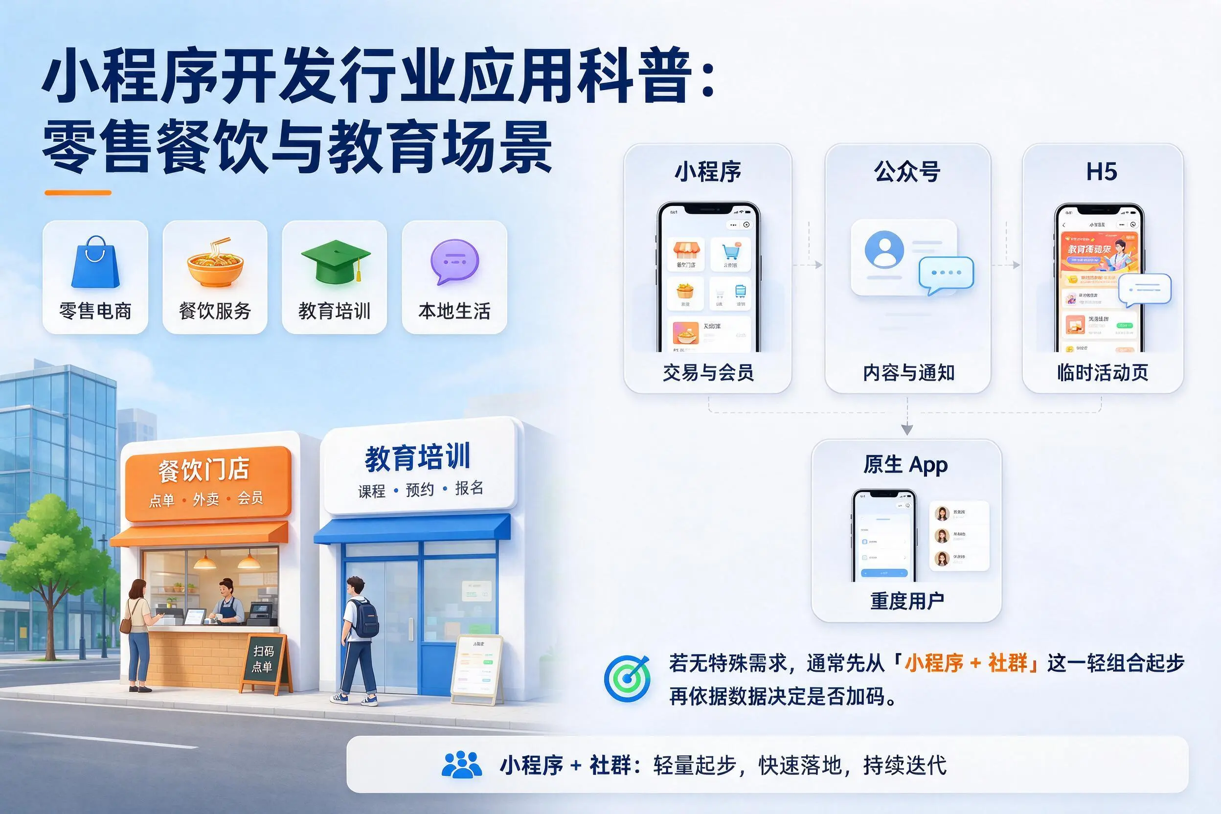 江门小程序开发行业应用科普:零售餐饮与教育场景