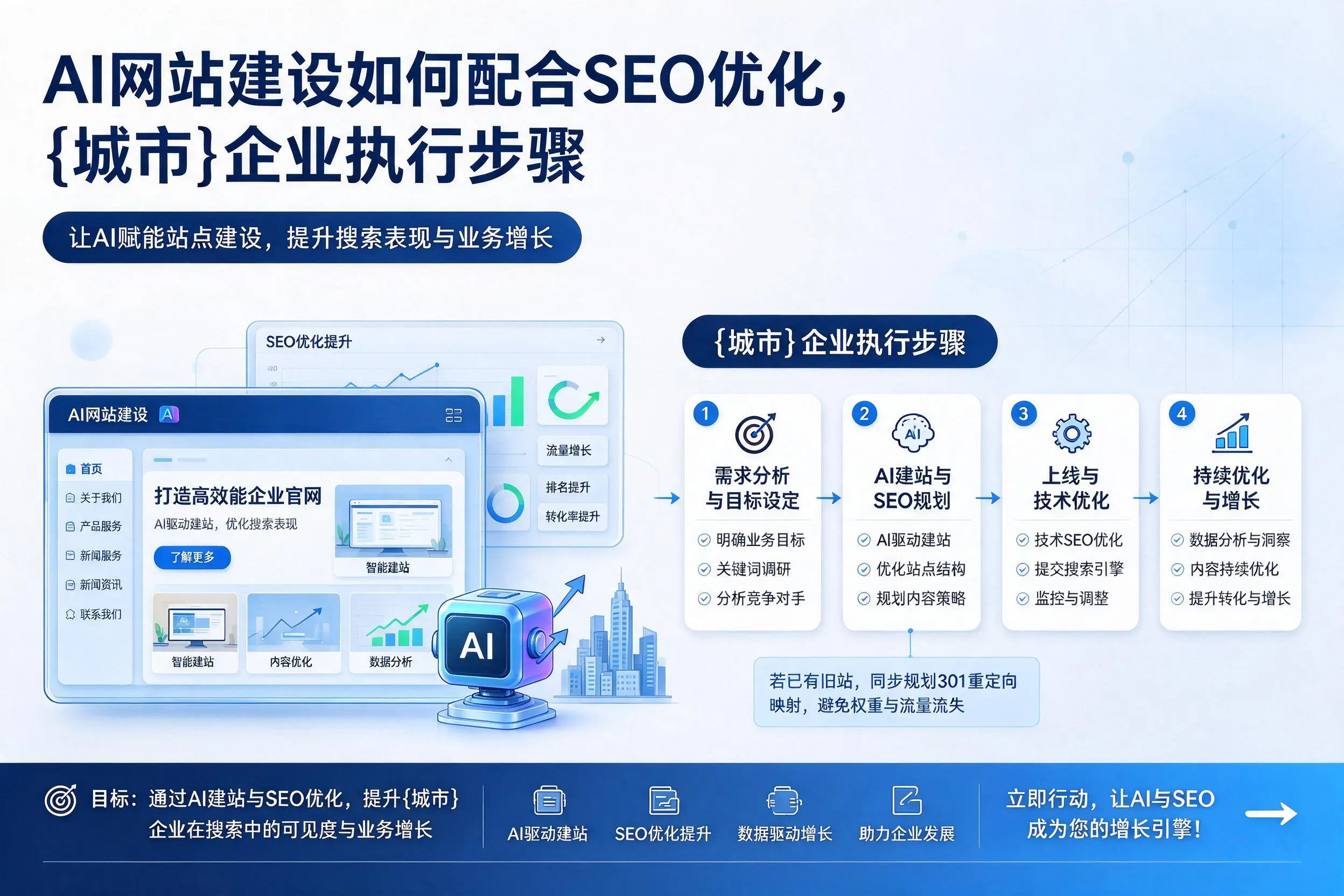 AI网站建设如何配合SEO优化，江门企业执行步骤