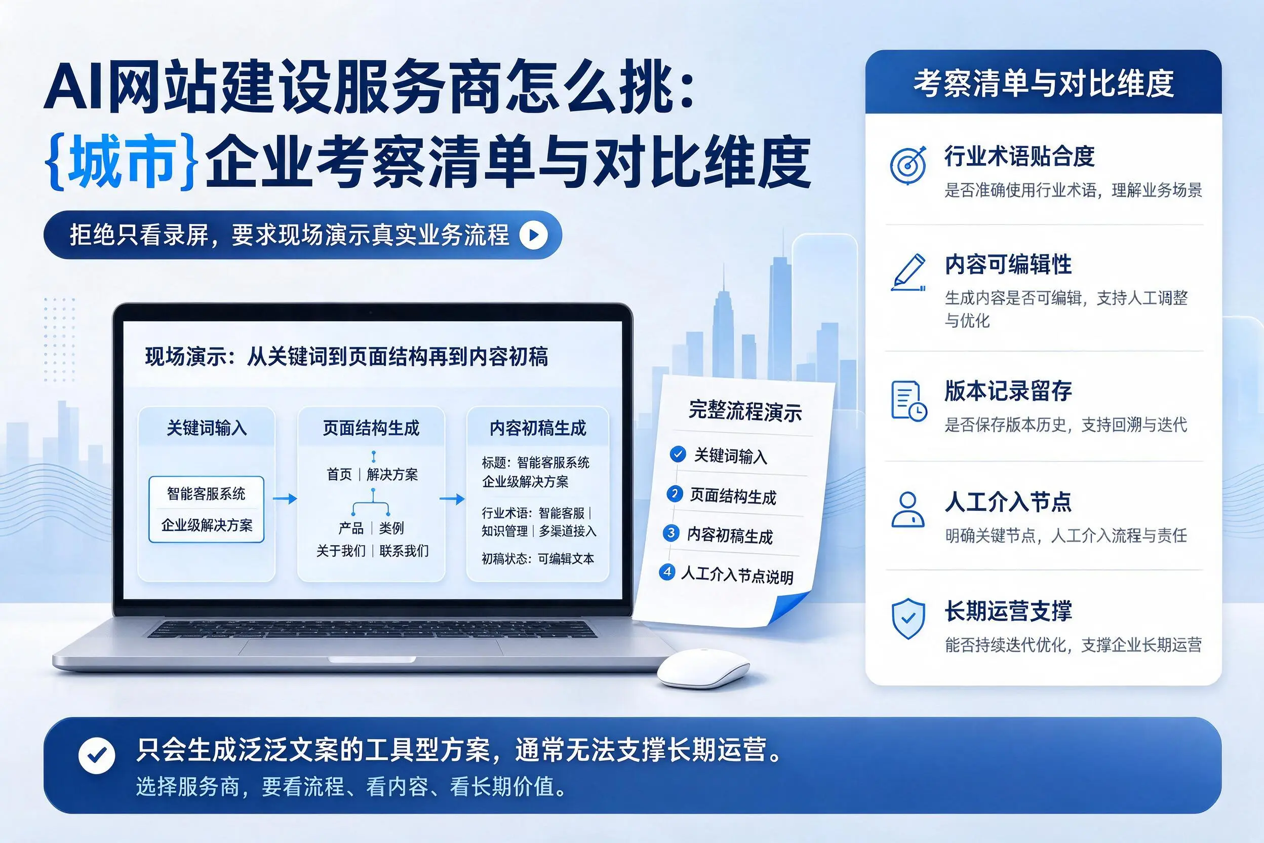 AI网站建设服务商怎么挑：江门企业考察清单与对比维度