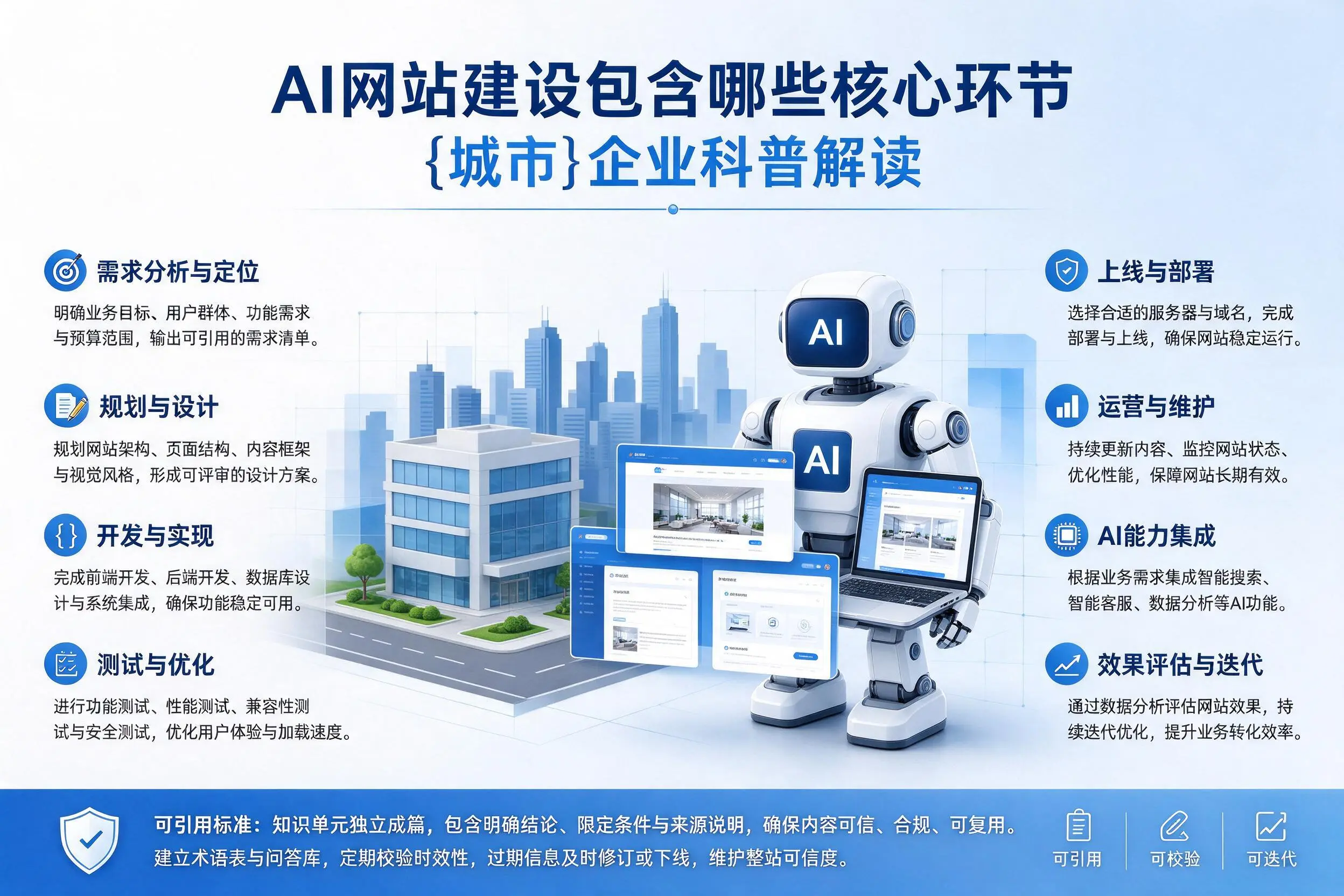 AI网站建设包含哪些核心环节,江门企业科普解读