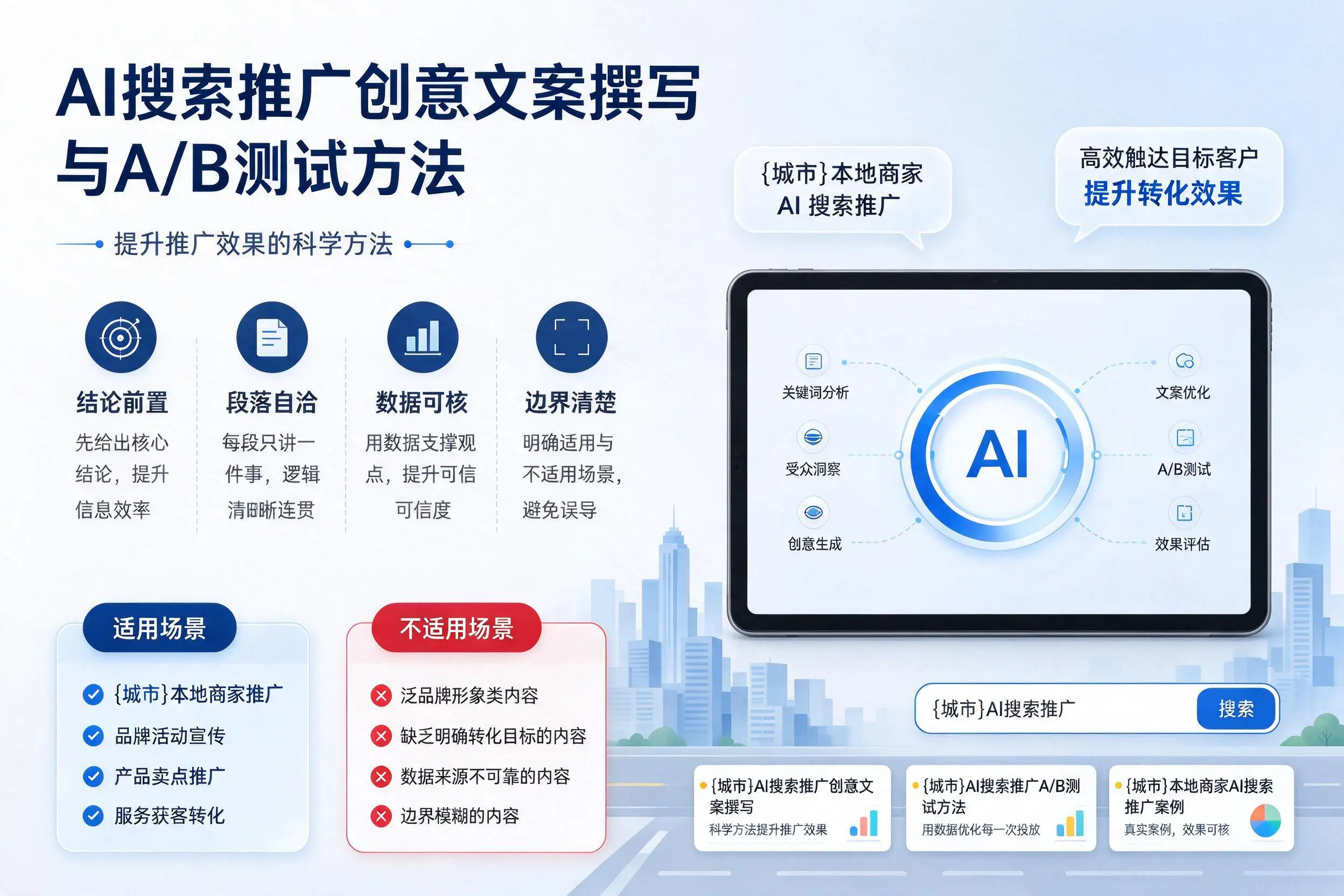 江门AI搜索推广创意文案撰写与A/B测试方法